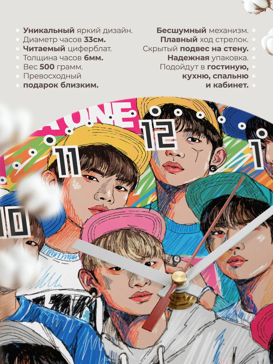 Часы настенные "Группа Wanna One" — фото 3