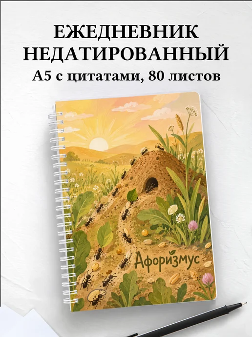Ежедневник недатированный Муравей с мотивирующими цитатами