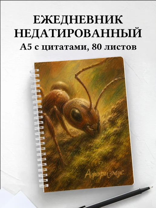 Ежедневник недатированный Муравей с мотивирующими цитатами