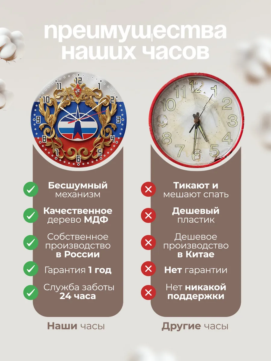Часы настенные "Космические войска" — фото 2