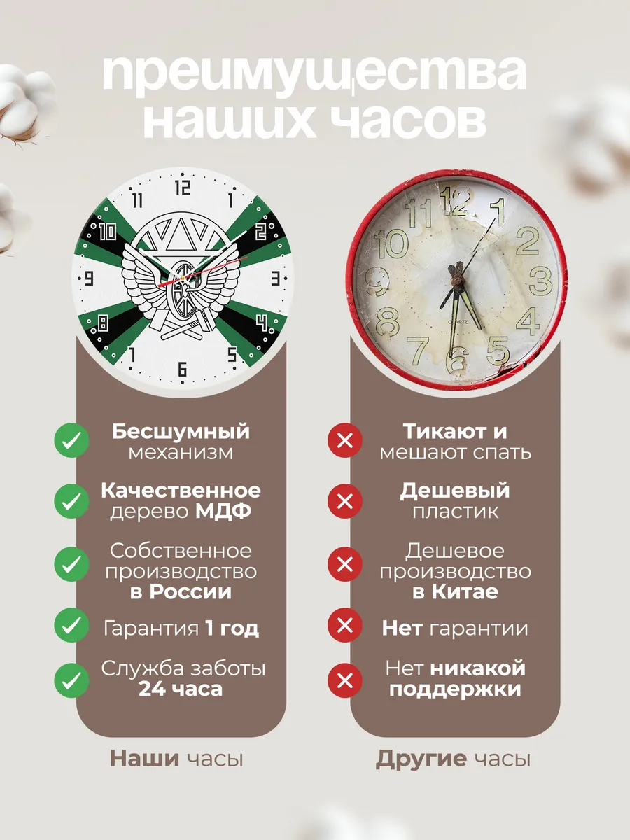 Часы настенные "ЖД войска эмблема контур" — фото 2