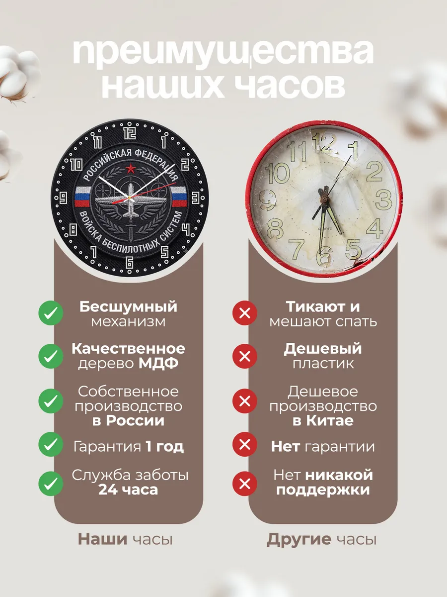 Часы настенные "Войска беспилотных систем" — фото 2