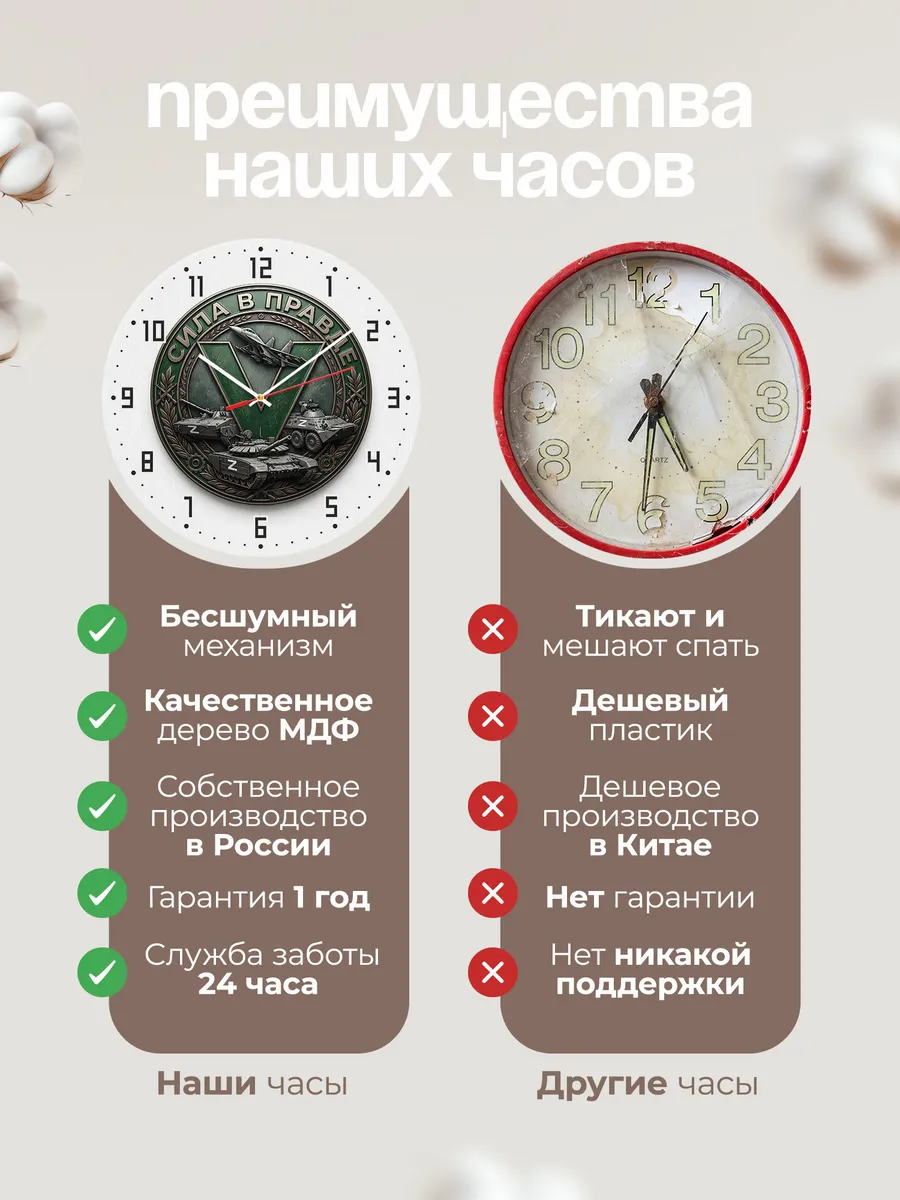 Часы настенные "Военная эмблема символ V" — фото 2