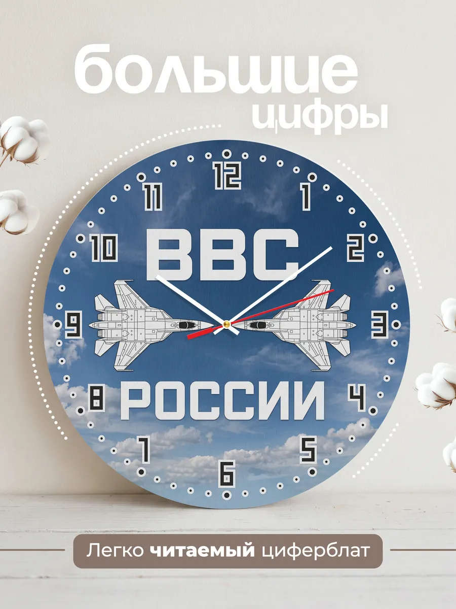 Часы настенные "ВВС России истребители" — фото 4
