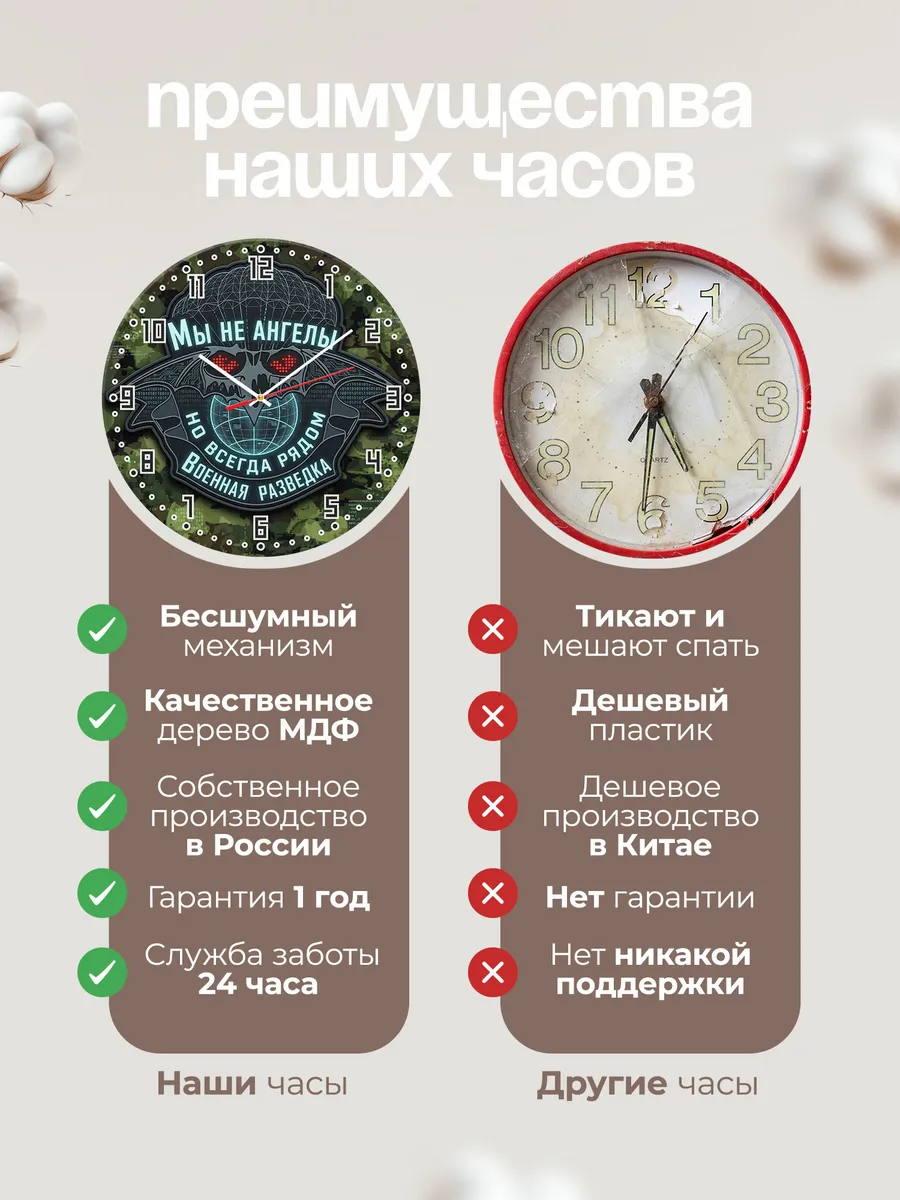 Часы настенные "Военная разведка мы не ангелы" — фото 2