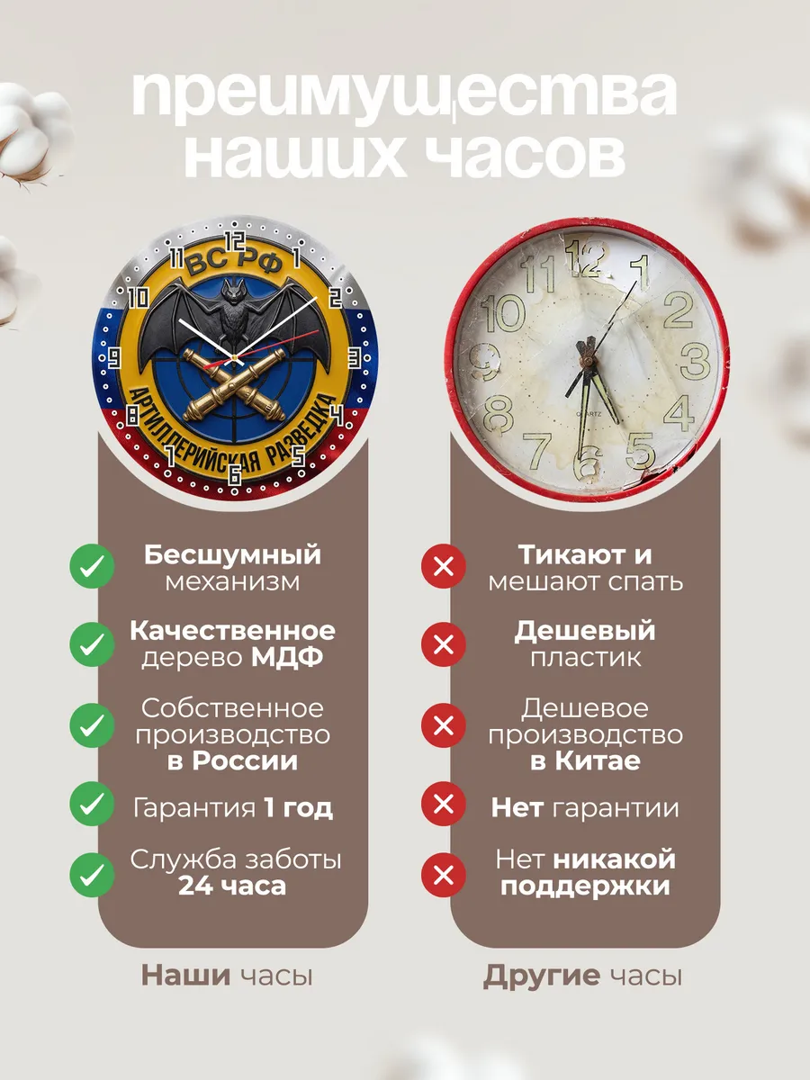 Часы настенные "Артиллерийская разведка" — фото 2