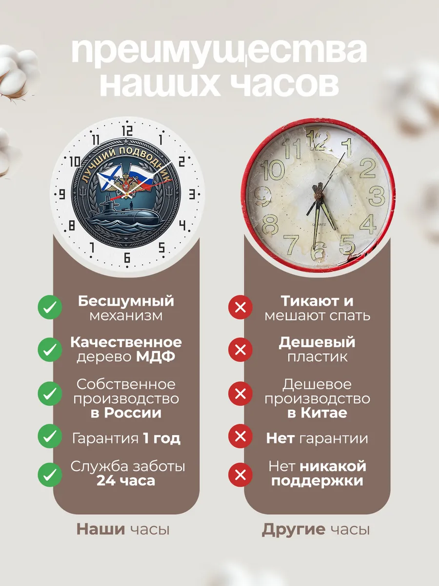 Часы настенные "Лучший подводник" — фото 2