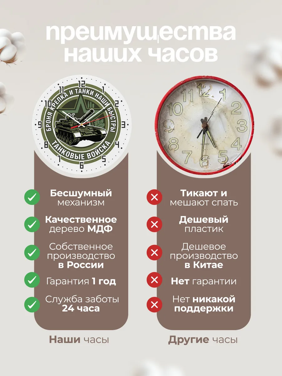Часы настенные "Броня крепка и танки наши быстры" — фото 2