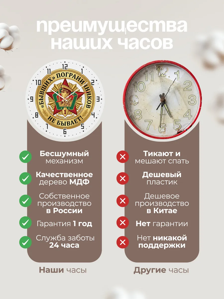 Часы настенные "Бывших погранисников не бывает ПВ" — фото 2