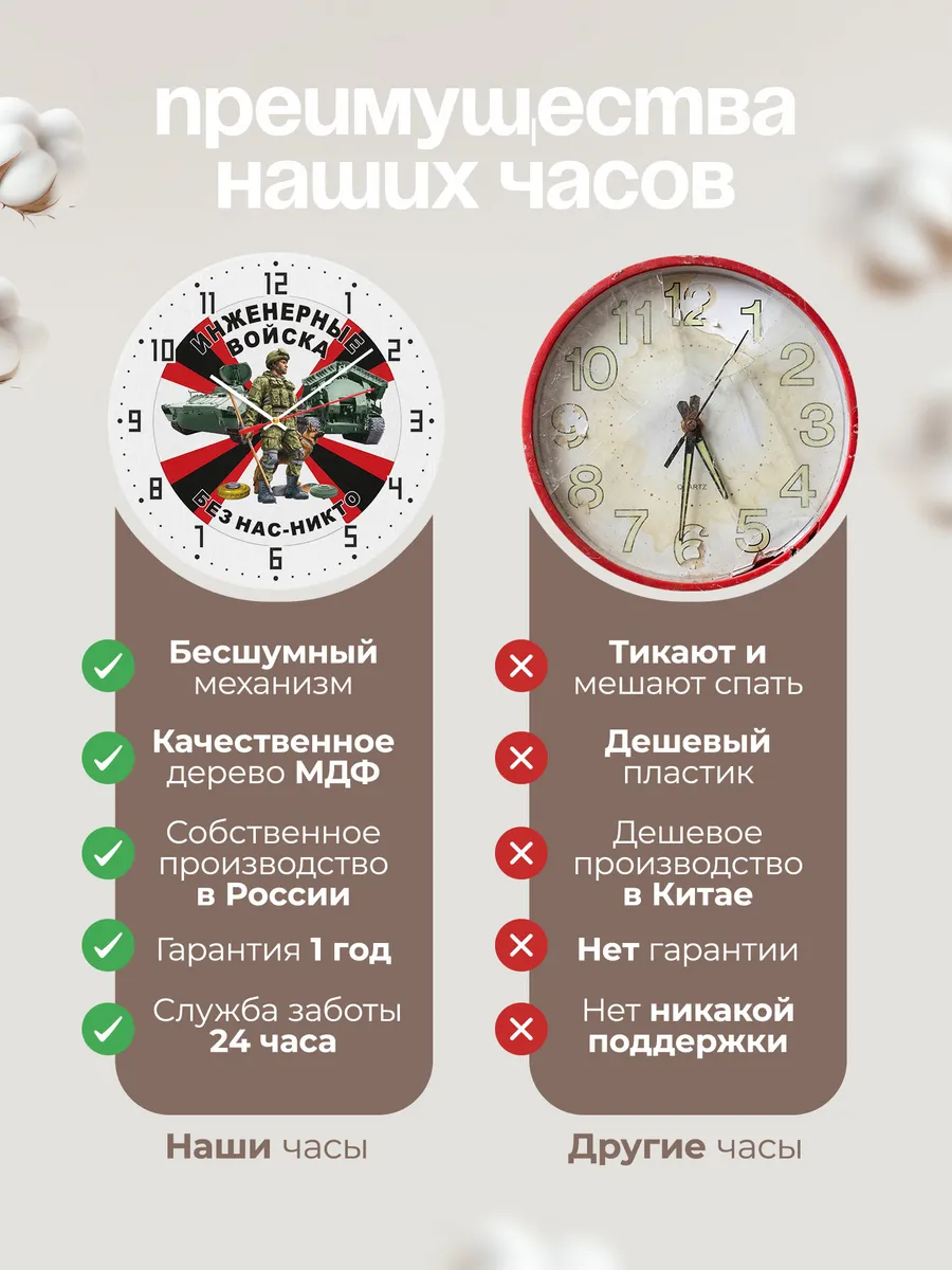Часы настенные "Инженерные войска" — фото 2