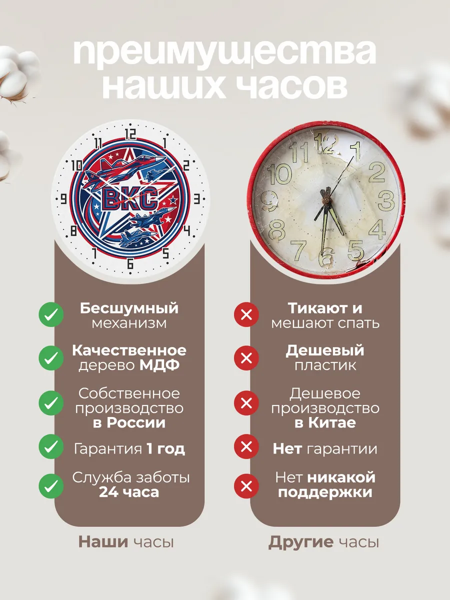 Часы настенные "Космические войска эмблема круглая" — фото 2