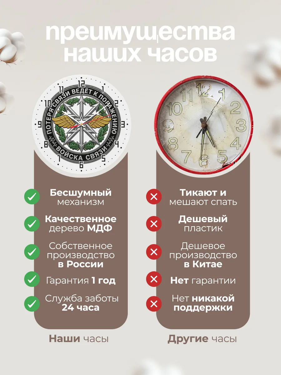 Часы настенные "Войска связи логотип" — фото 2
