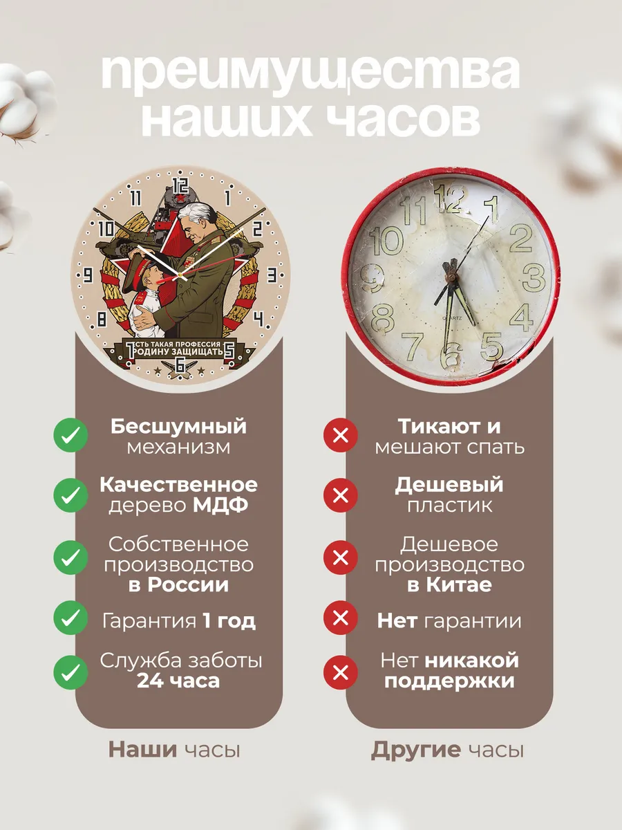 Часы настенные "Есть такая профессия Родину защищать" — фото 2