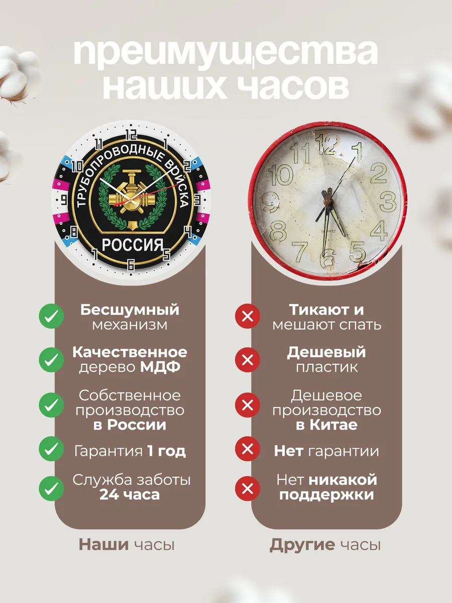 Часы настенные "Трубопроводные войска" — фото 2