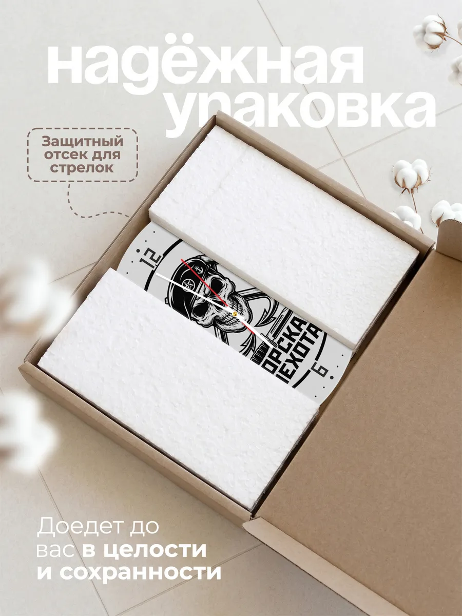 Часы настенные "Морская пехота эмблема череп якорь" — фото 11