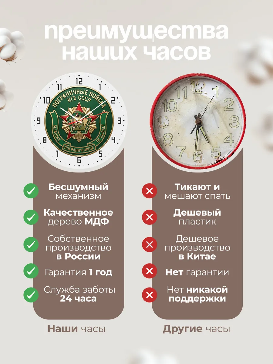 Часы настенные "Советские погранвойска КГБ эмблема" — фото 2