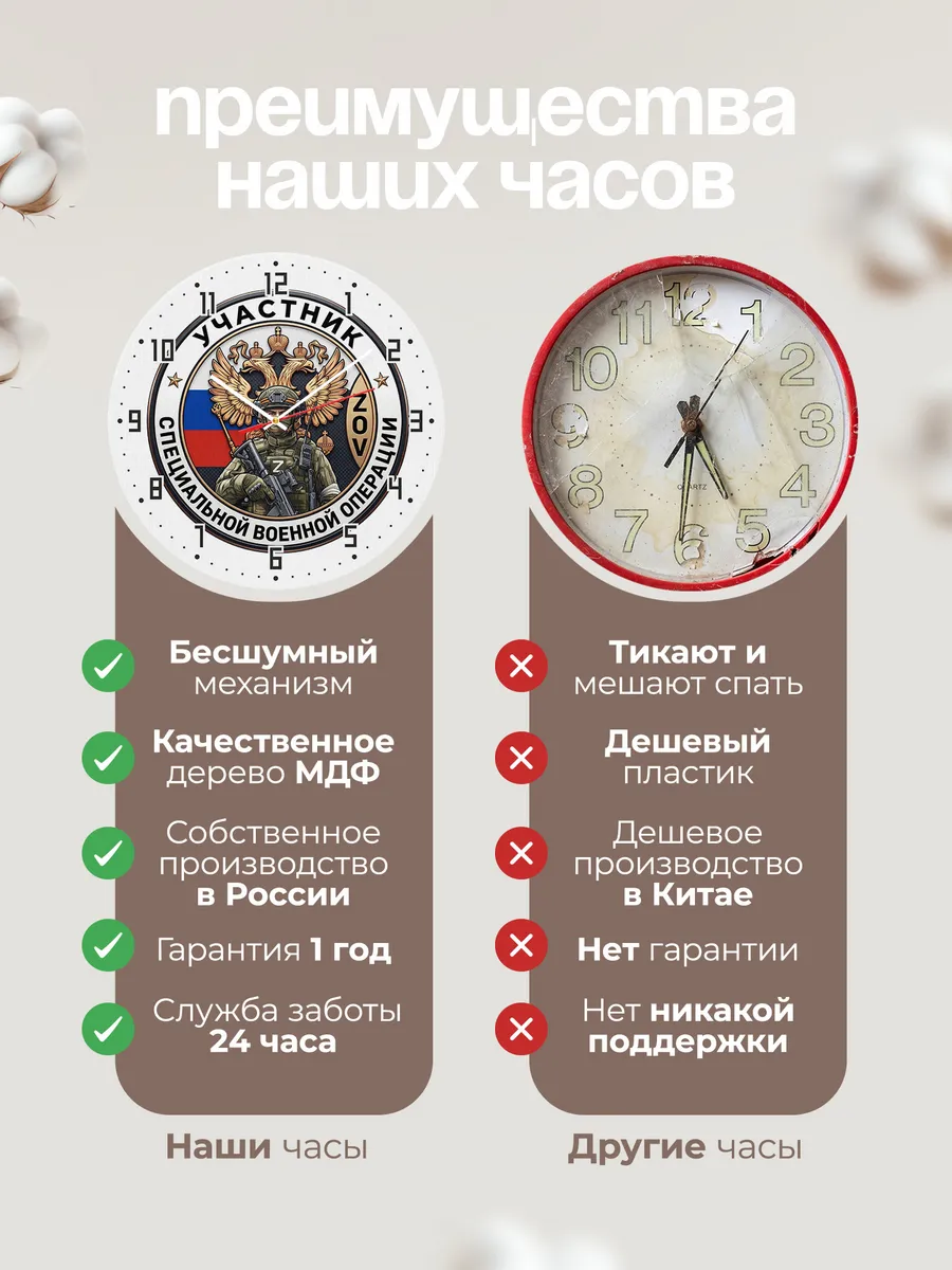 Часы настенные "Участник СВО" — фото 2