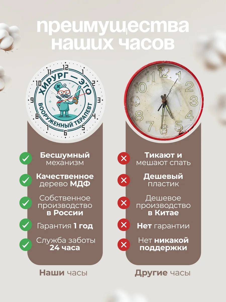 Часы настенные "Хирург с пилой эмблема" — фото 2