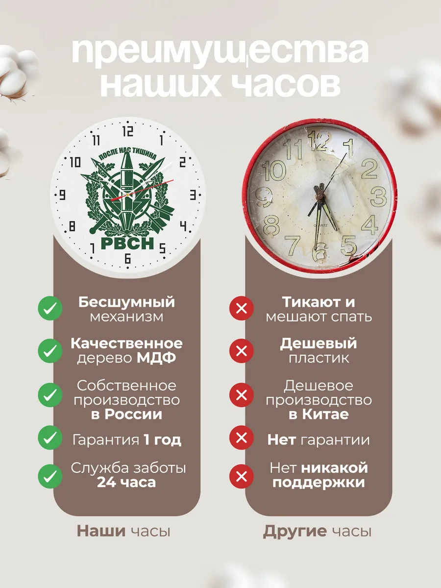 Часы настенные "После нас тишина РВСН" — фото 2
