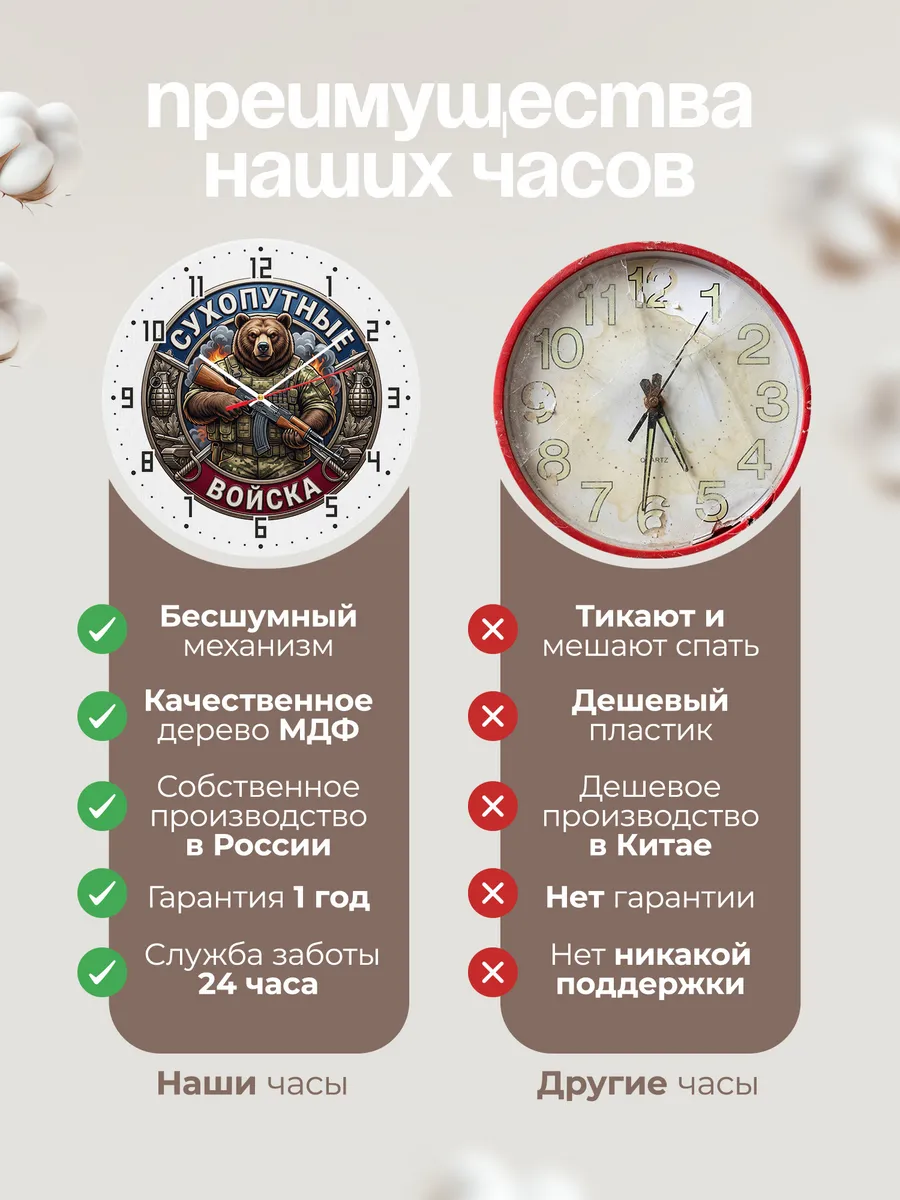 Часы настенные "Сухопутные войска" — фото 2