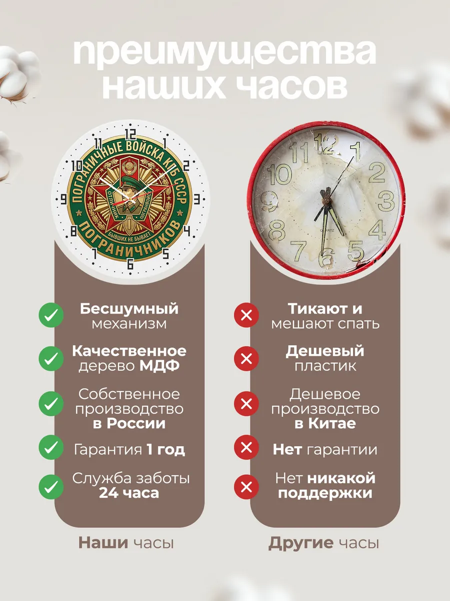Часы настенные "Советский пограничник логотип" — фото 2