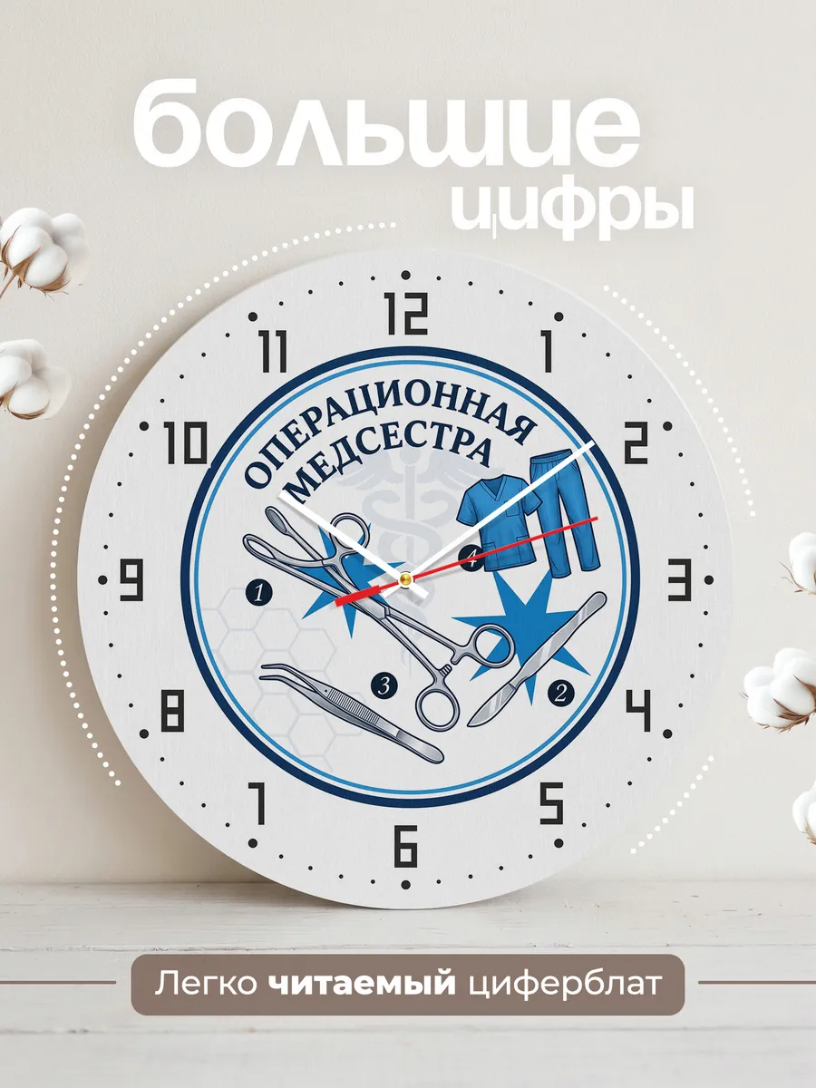 Часы настенные "Хирургические инструменты" — фото 4
