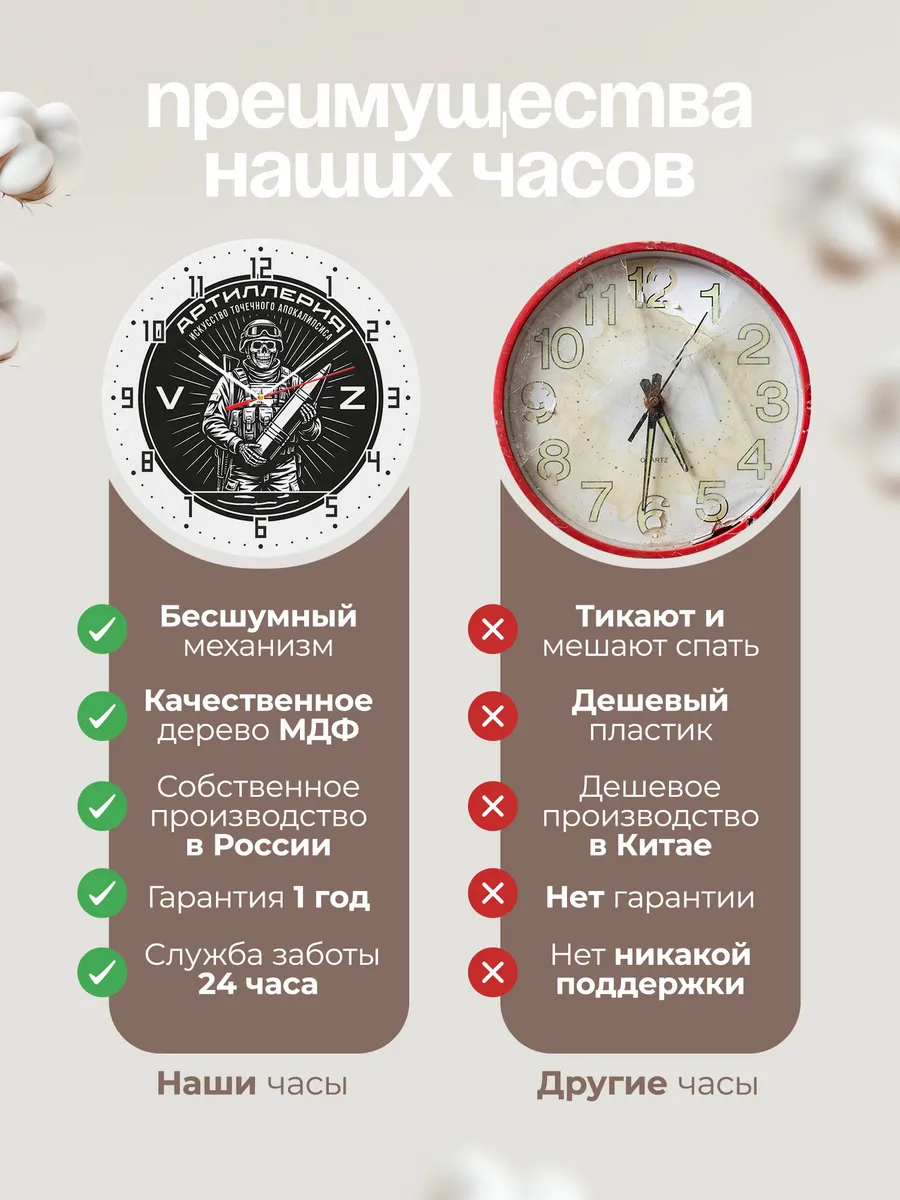 Часы настенные "Скелет в военной форме эмблема VZ" — фото 2