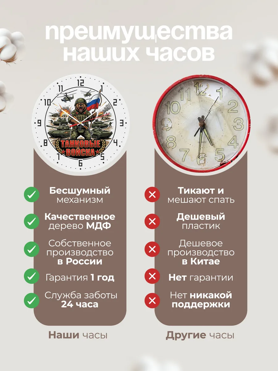 Часы настенные "Танковые войска России" — фото 2