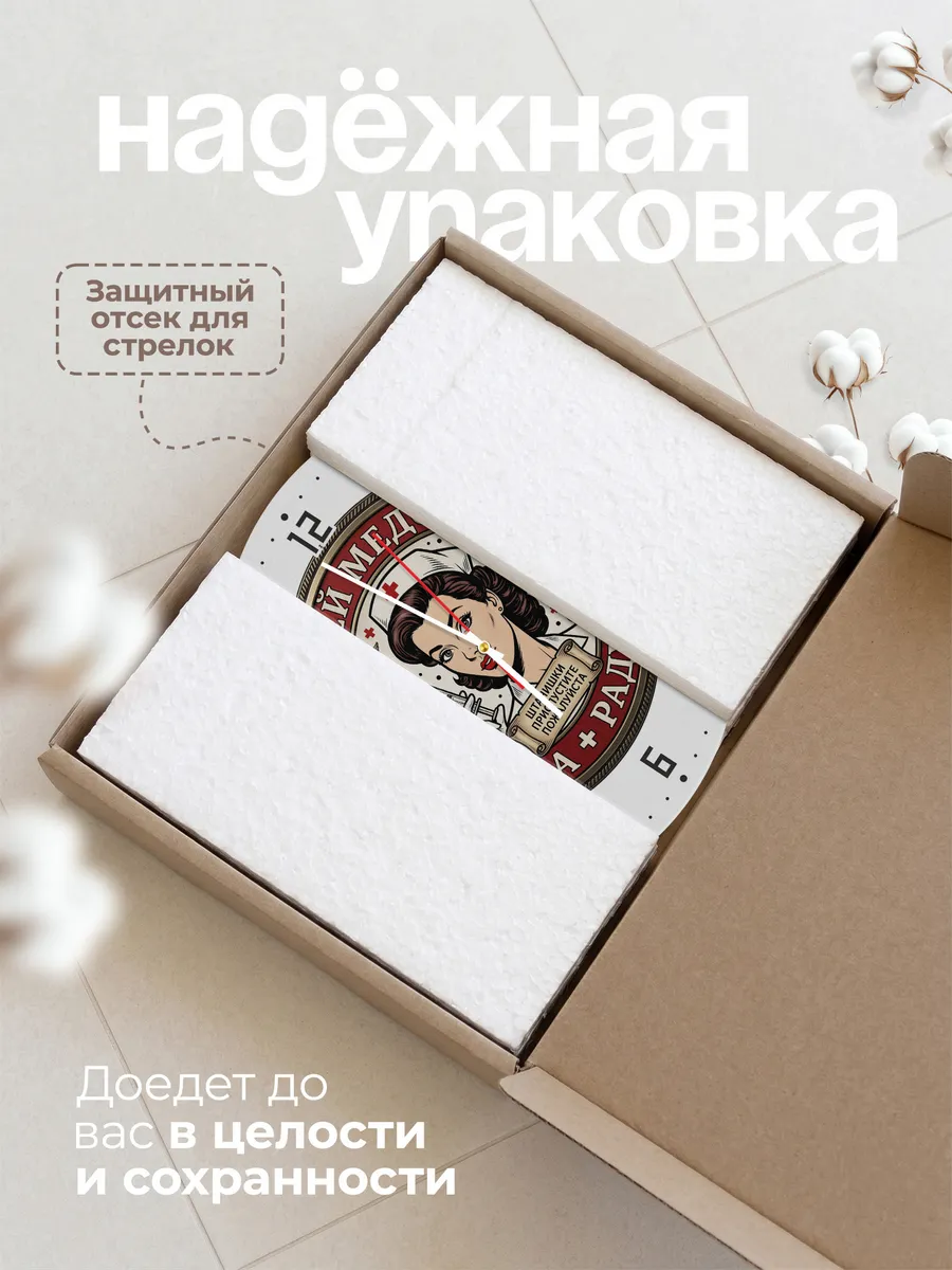 Часы настенные "Медицинская эмблема медсестра шприц" — фото 11