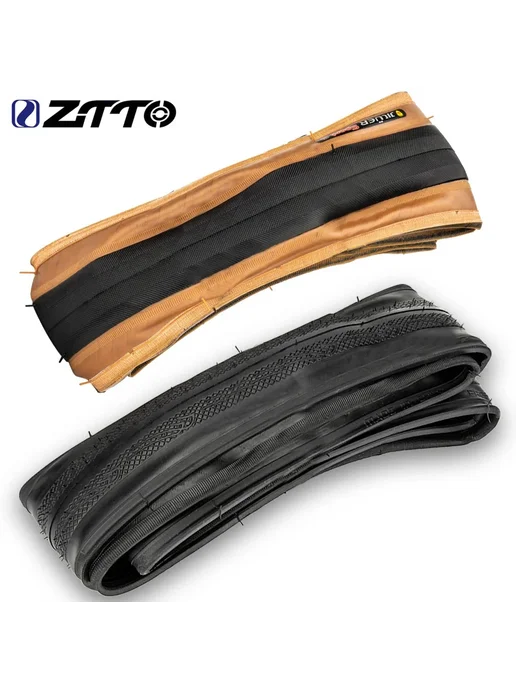 ZTTO Шоссейная шина 700x25 60TPI J1822 черная желтая, черный, фото 2