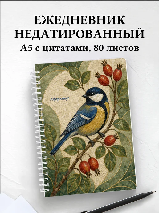 Ежедневник недатированный Синица с мотивирующими цитатами