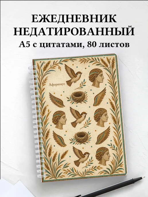 Ежедневник недатированный Воробей с мотивирующими цитатами