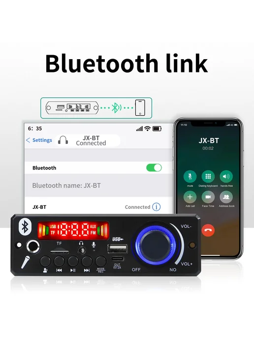 ARuiMei Усилитель 80W Bluetooth, 80 Вт, фото 4