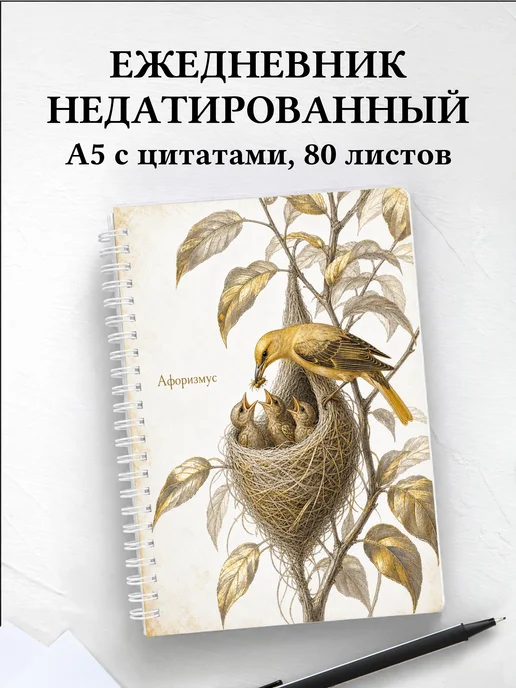 Ежедневник недатированный Иволга с мотивирующими цитатами