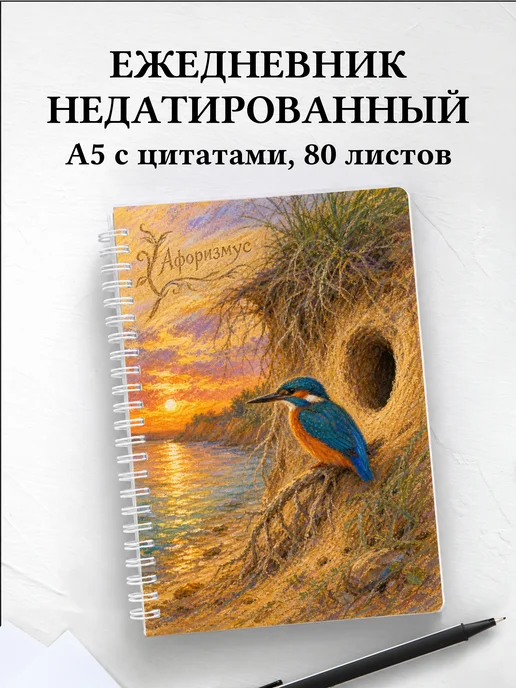Ежедневник недатированный Зимородок с мотивирующими цитатами