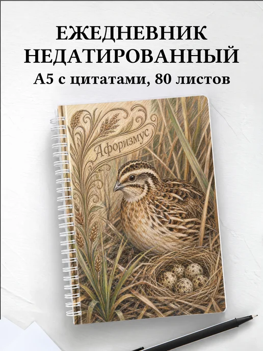 Ежедневник недатированный Перепел с мотивирующими цитатами