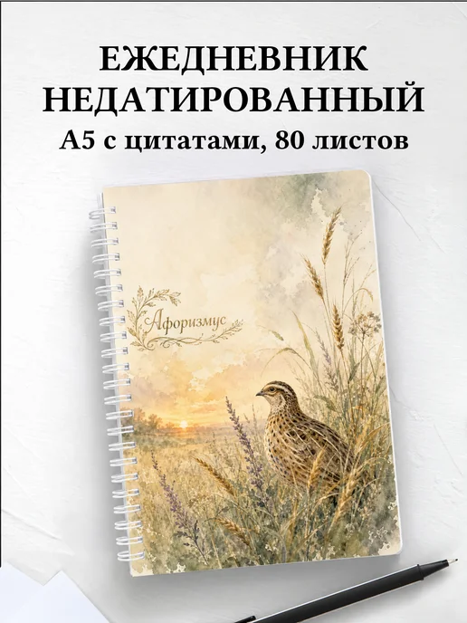 Ежедневник недатированный Перепел с мотивирующими цитатами