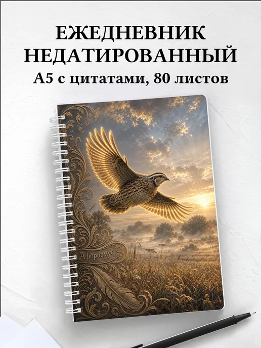 Ежедневник недатированный Перепел с мотивирующими цитатами