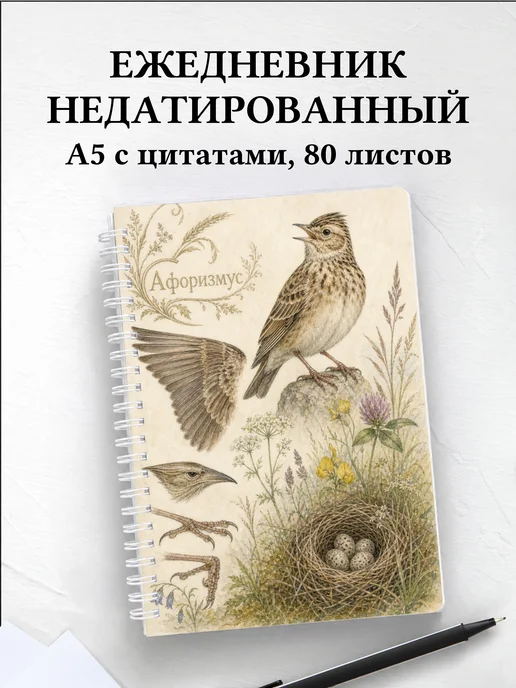 Ежедневник недатированный Жаворонок с мотивирующими цитатами