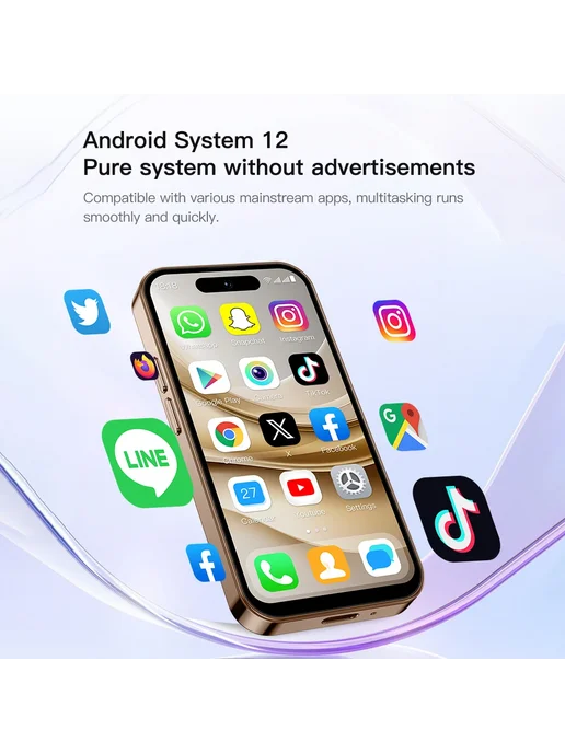 Смартфон ONEMYTH M17 Pro Mini 2/16 ГБ, бежевый, фото 6