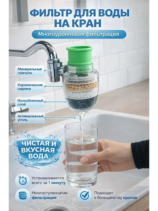 ДокЛюкс Фильтр для воды на кран, вариант
