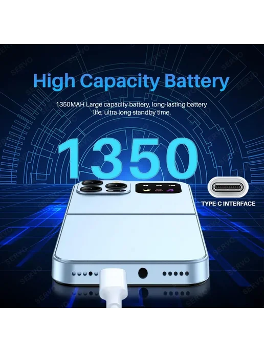 SERVO Мобильный Телефон A50 PRO, Складной, С Двумя SIM-карта, бежевый, фото 7