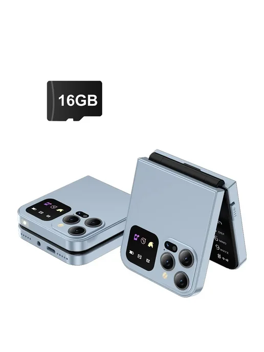 SERVO Складной смартфон A50 PRO, Голубой + 16GB TF Card, 16 ГБ