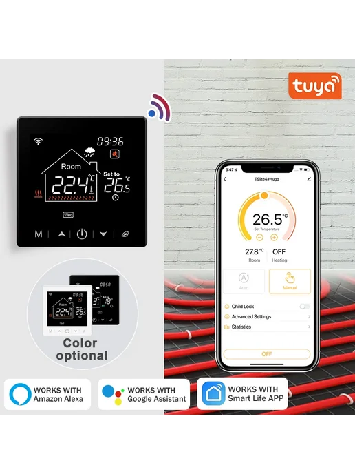 ecobuy well Умный термостат Rti-Tek для теплого пола 3A Gas boiler, вариант, фото 2