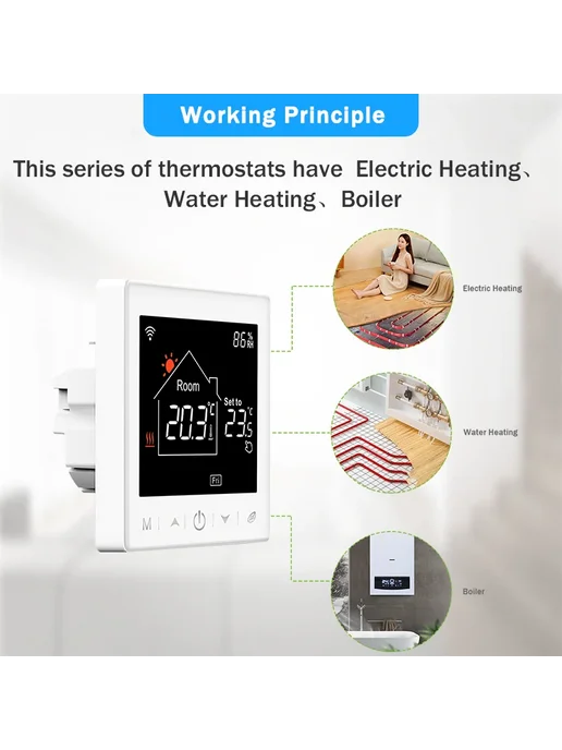 ecobuy well Умный термостат Rti-Tek для теплого пола R9W.723 White, 9 Вт, фото 5