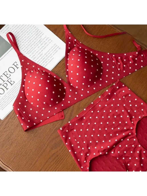 YUQI Комплект нижнего белья polka dot, красный, фото 6