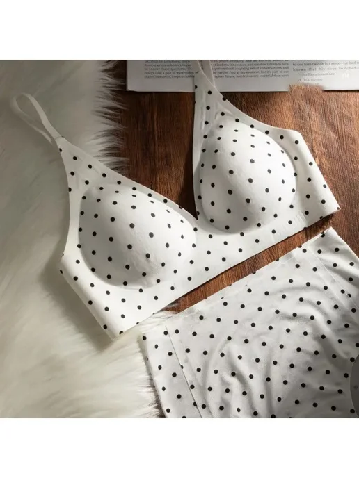 YUQI Комплект нижнего белья polka dot, черный, фото 5