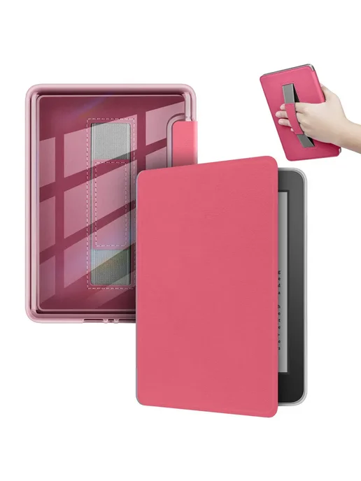 Greliana Акриловый чехол с ремешком для Kindle Paperwhite 2024 2022 2, розовый