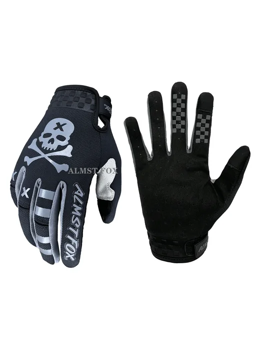 ALMST FOX Мотоперчатки Skull Унисекс, Высококачественные Пер, черный