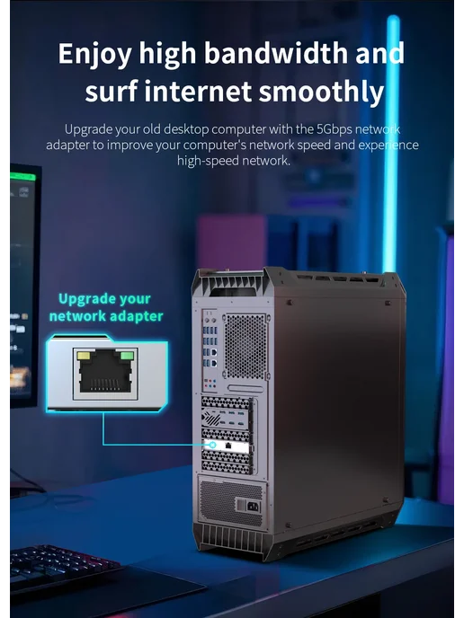 COMFAST Сетевая Карта 5000 Мбит с PCI-E, Гигабитный Ethernet, вариант, фото 4